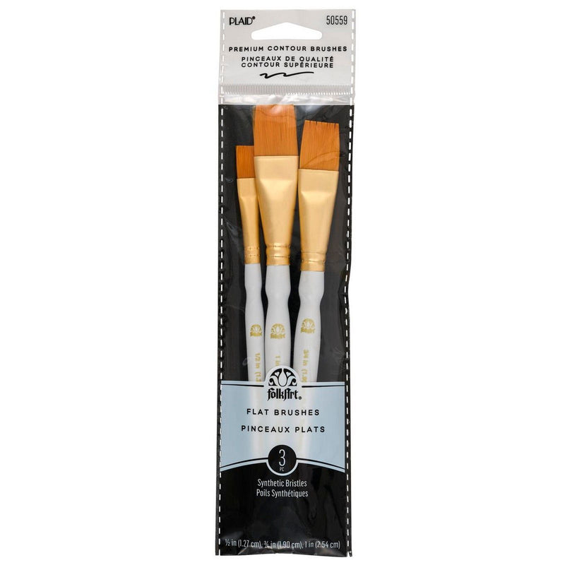 Load image into Gallery viewer, Folkart • brown nylon brush set 3pcs
