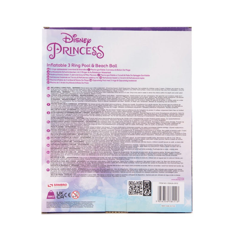 Load image into Gallery viewer, Disney princess 3 rings zwembad ariel + strandbal blauw roze
