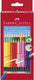 Faber-castell kleurpotloden - etui 24 stuks - uitwisbaar - met gum - fc-116625