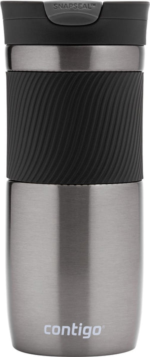 Contigo byron snapseal thermosbeker - gunmetal - roestvrijstalen isoleerbeker, koffiebeker-to-go, lekvrij, houdt tot 7 uur warm, vaatwasserbestendig bpa-vrij deksel, 470 ml