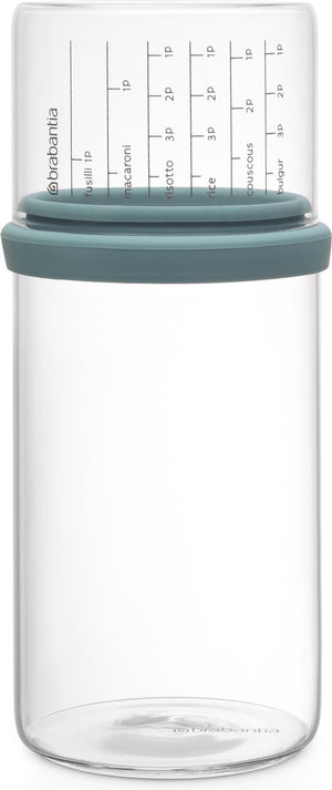 Brabantia glazen voorraadpot met maatbeker - 1 l - mint