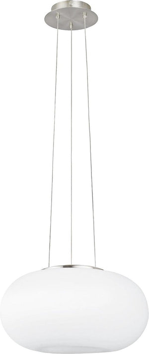Eglo optica - hanglamp - 2 lichts - ø350mm. - nikkel-mat - wit
