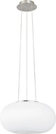 Eglo optica - hanglamp - 2 lichts - ø350mm. - nikkel-mat - wit