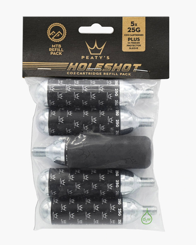 Load image into Gallery viewer, Peaty's holeshot co2 cartridge refill pack - mtb (25g) pack of 5
