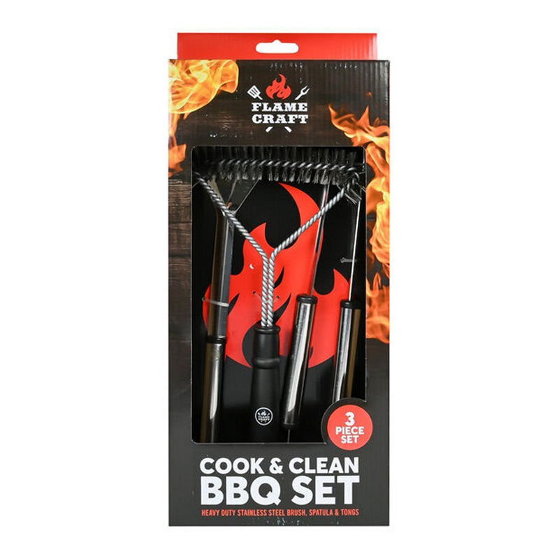 Chargez l'image dans la visionneuse de la galerie, Interbosch flamecraft bbq gereedschapset 3-delig zwart rvs
