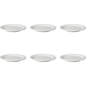 Mammoet bord smalle rand budgetline porselein wit 21cm (set van 6)