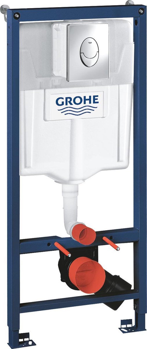 Grohe rapid sl 3-in-1 set voor hangende wc - 1.13 m - incl. wandbevestigingsset - met chromen skate air bedieningsplaat