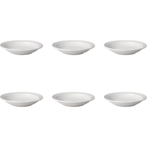 Mammoet bord diep budgetline 21,5 cm smalle rand porselein wit (set van 6 )
