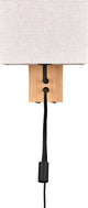 Trio nilam wand lamp met leeslamp - hout naturel - ecru kap