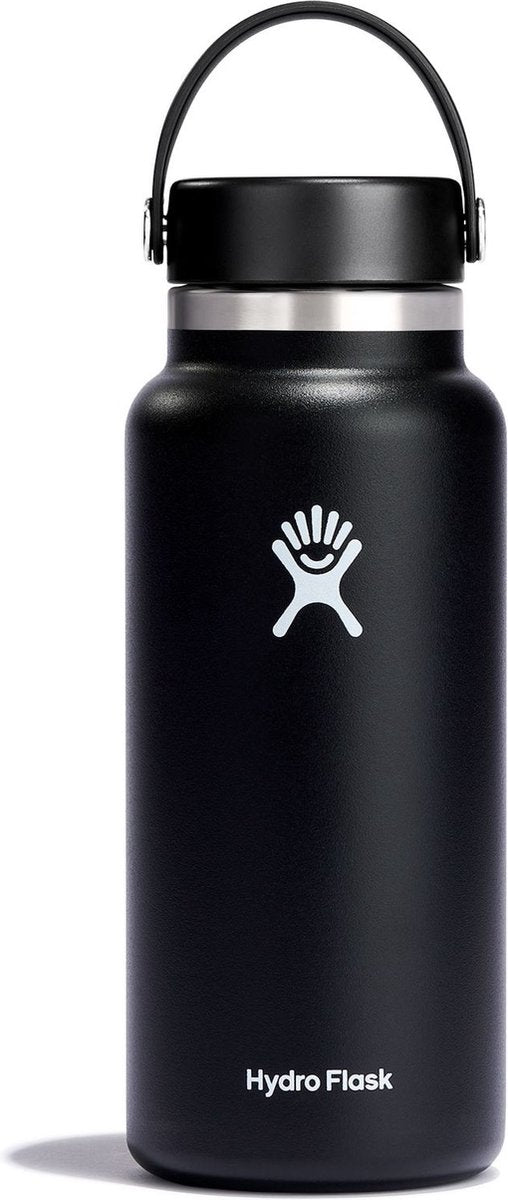Hydro flask wide mouth flex cap drinkfles (946 ml) - zwart