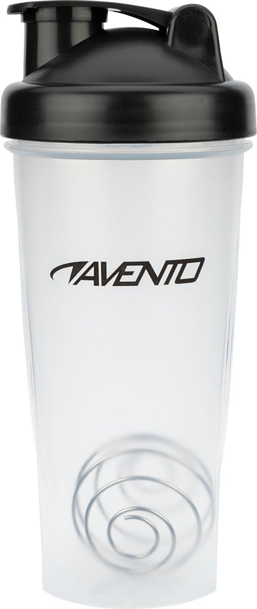 Avento shakebeker - 0.6 liter - transparant zwart - 0.60 l - met zeef
