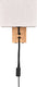 Trio nilam wand lamp met leeslamp - hout naturel - ecru kap