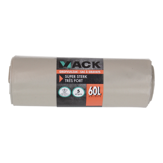 1054869 - grofvuilzak 60l, extra sterk transparant ldpe, 5 st per rol | 10 stuks