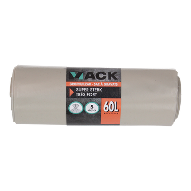 1054869 - grofvuilzak 60l, extra sterk transparant ldpe, 5 st per rol | 10 stuks