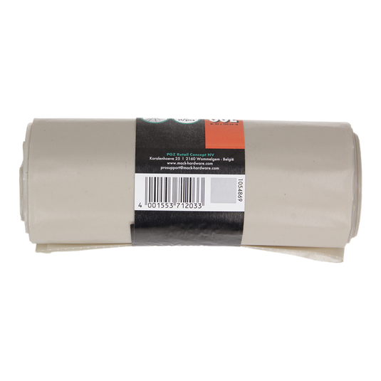 1054869 - grofvuilzak 60l, extra sterk transparant ldpe, 5 st per rol | 10 stuks
