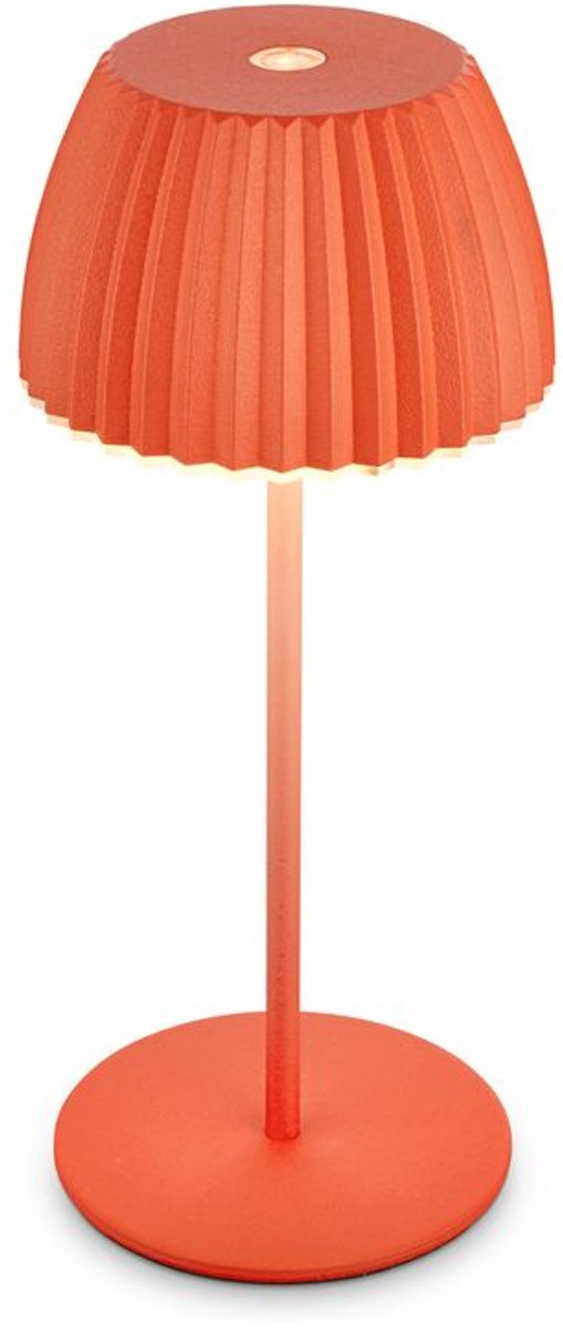 B.k.licht briloner champ mini - oplaadbare mini tafellamp - snoerloze lamp - met touch dimbaar - voor binnen en buiten - german design award winner 2025 - oranje - ø8,5 x 20cm