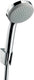 Hansgrohe croma 100 badset 1jet porter's met doucheslang 125 cm chroom