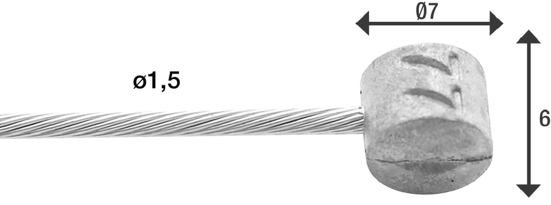 Load image into Gallery viewer, achterrem binnenkabel 3000 mm tonnippel zilver 50 stuks

