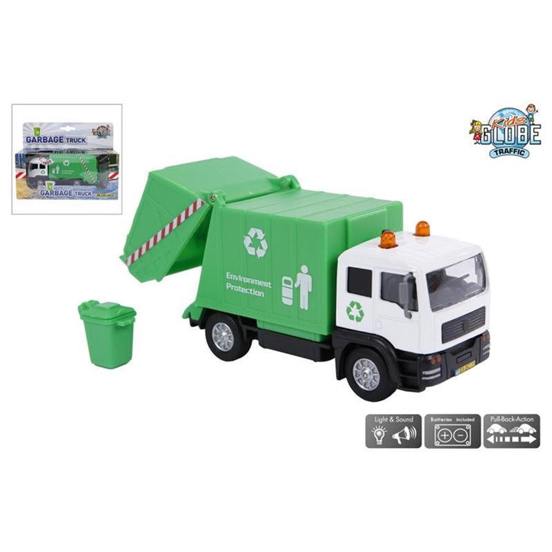Load image into Gallery viewer, Kids globe vuilniswagen met licht en geluid

