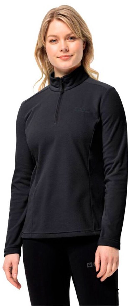 Jack wolfskin taunus fleece met halve rits zwart m vrouw