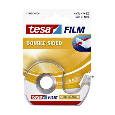 Tesa dubbelzijdige tape - plakband - 7,5m - met dispenser - knutselen - kantoor - hobby