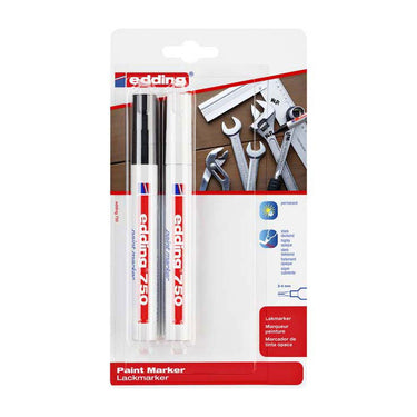 Quantore viltstift edding lakmarker wit en zwart