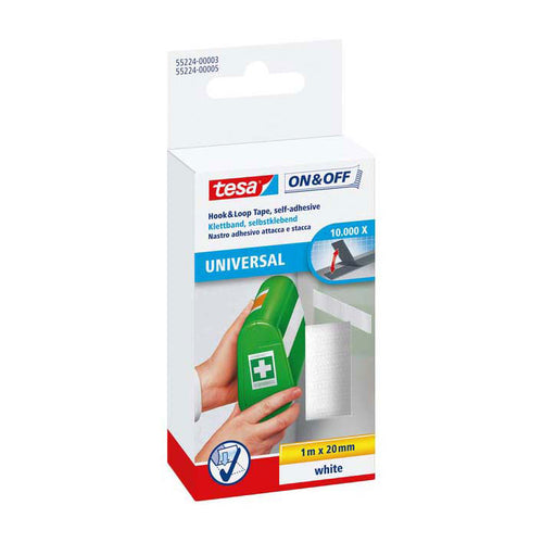 Quantore klittenband tesa on off zelfklevend wit