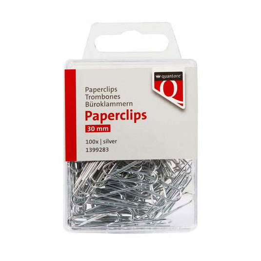 Quantore paperclip 30mm zilver, 100st.