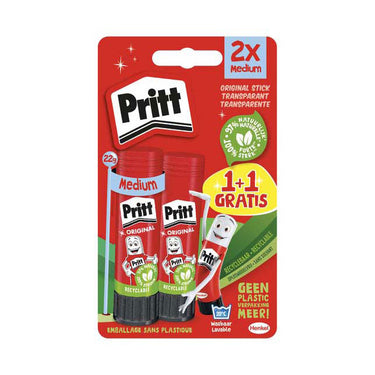 Quantore lijmstift pritt stick original 22gr, 2st.