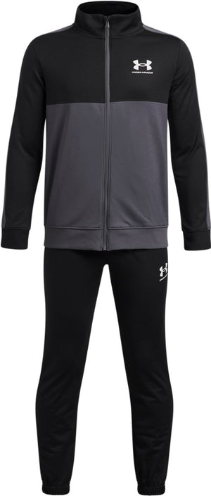 Under armour ua rival cb knit track suit-blk jongens trainingspak - zwart - castlerock - wit