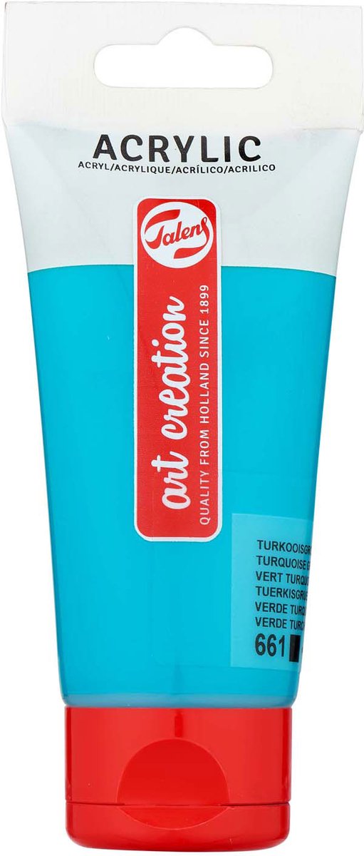 Afbeelding laden in galerijviewer, Talens art creation acrylverf tube van 75 ml, turkooisgroen (661)
