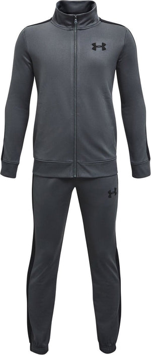 Under armour ua rival knit track suit-gry jongens trainingspak - pitch grijs - zwart