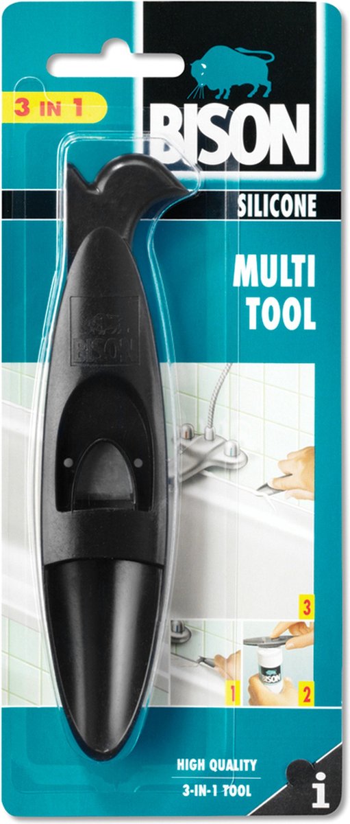 Bison multi tool, koker openen, spuitmondje afsnijden, afwerken voegkit, multi-functioneel, kit verwijderen, makkelijk in gebruik, handig voor iedere klus