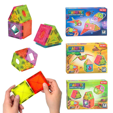 Toi-toys bouwset magneetpanelen 12-delig 3 assorti