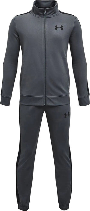 Under armour ua rival knit track suit-gry jongens trainingspak - pitch grijs - zwart