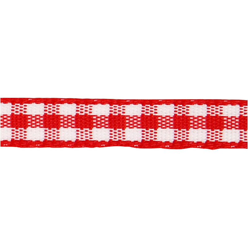 Load image into Gallery viewer, Creativ company https: www.cchobby.nl geruit-lint-b-6-mm-rood-wit-50-m-1-rol
