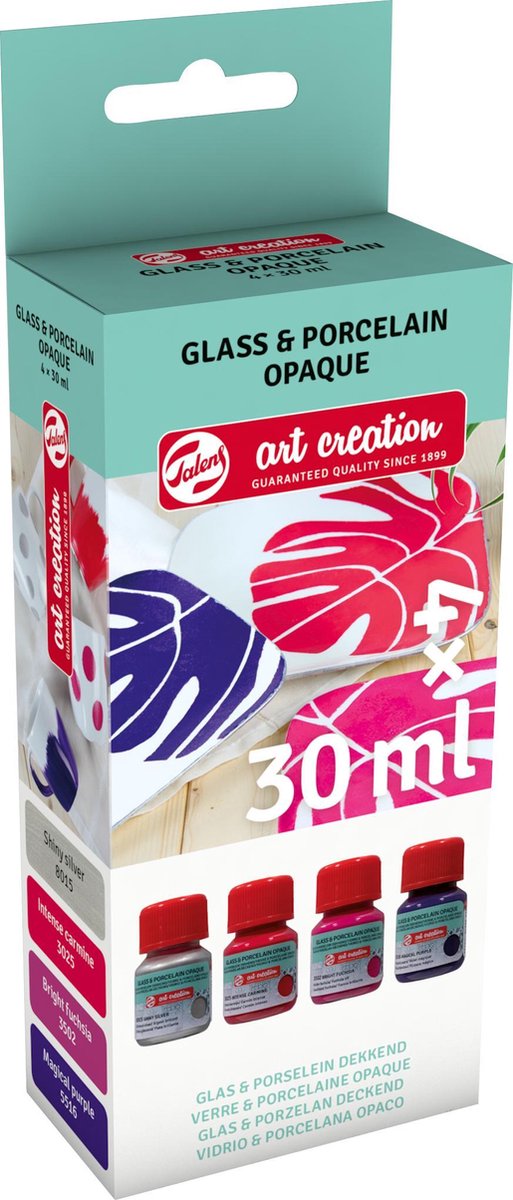 Chargez l'image dans la visionneuse de la galerie, Talens art creation talens art creat.glas porselein dekkend set 4 x 30 ml roze zilver
