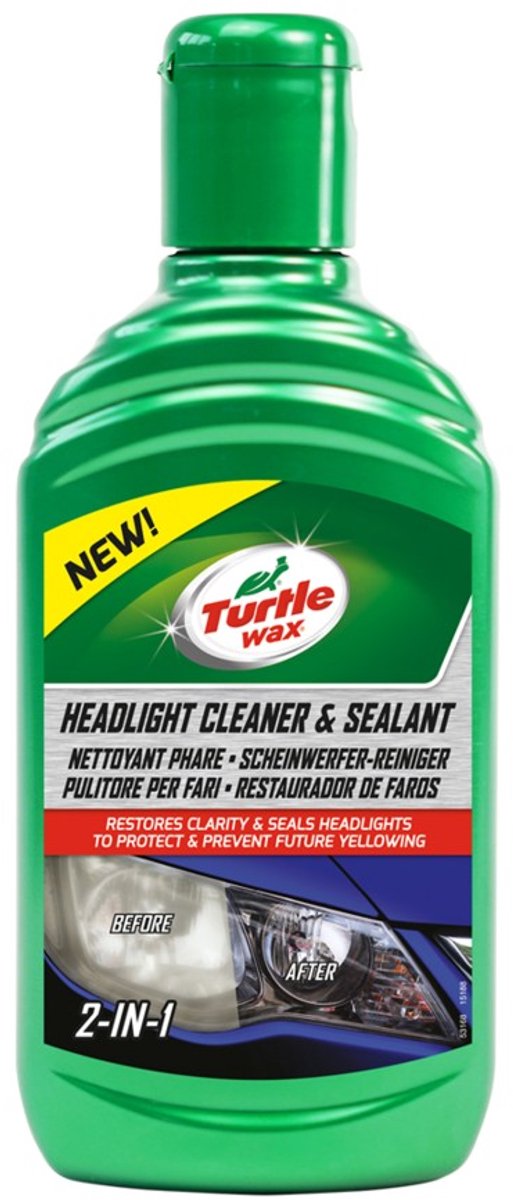 Turtle wax headlight cleaner sealant – herstelt doffe koplampen – verbetert lichtopbrengst – beschermt tegen vergeling - 300ml