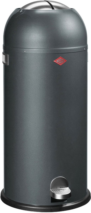 Wesco kickmaster maxi prullenbak | pedaalemmer | 40 liter | metaal - grafiet | vuilnisbak - made in germany