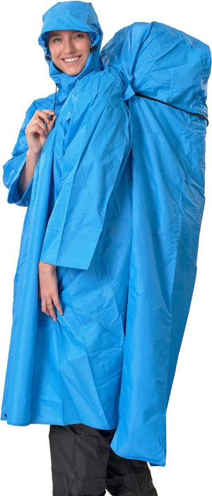 Lowland outdoor rugzakponcho - 100% waterdicht (10.000mm) - ademend (8.000g m²) - large - pfas vrij!