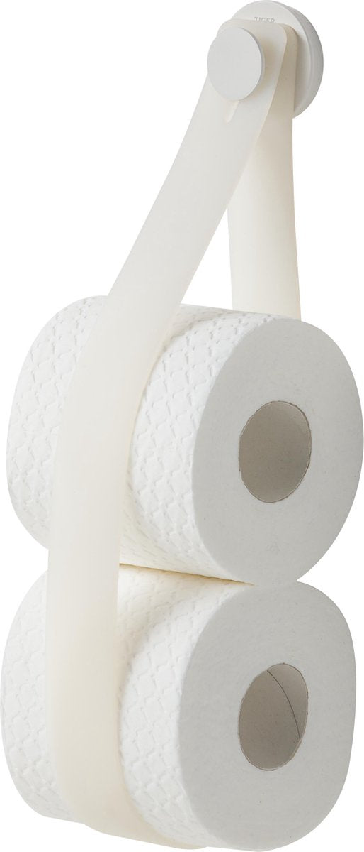 Tiger urban - hangende reserverolhouder - wc rolhouder - toiletrolhouder - zonder boren - wandmontage - boren of lijmen - wit