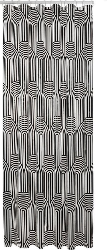 Sealskin brave douchegordijn 180x200 cm - peva - zwart wit (ringen apart verkrijgbaar)