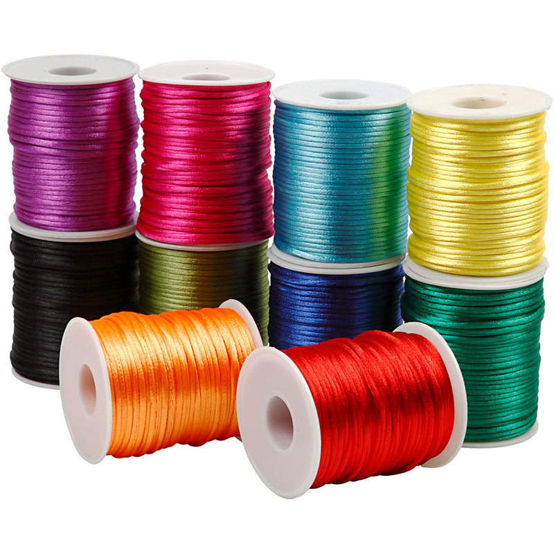 Load image into Gallery viewer, Https: www.cchobby.nl satijnkoord-dikte-2-mm-sterke-kleuren-10x50-m-1-doos
