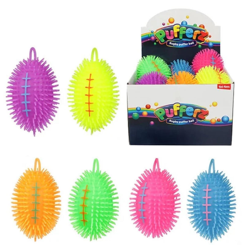 Afbeelding laden in galerijviewer, Toi-toys toi toys pufferz pufferbal rugby 14cm 75gr
