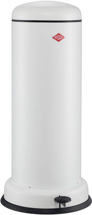 Wesco big baseboy prullenbak met soft close | 30 liter | metaal - mat wit | pedaalemmer