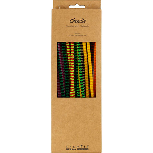 Creativ company creotime chenille draad 30 stuks 30 cm 6 mm multicolor