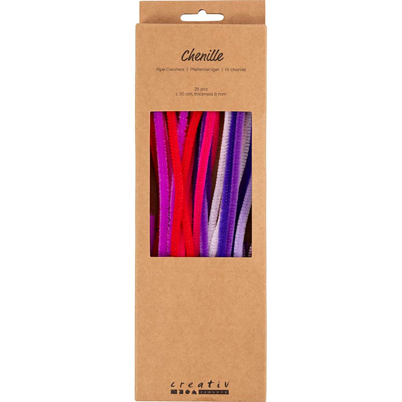Afbeelding laden in galerijviewer, Creativ company https: www.cchobby.nl chenille-l-30-cm-dikte-6-mm-paars-roze-harmonie-25-stuk-1-doos
