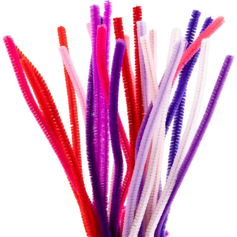 Afbeelding laden in galerijviewer, Creativ company https: www.cchobby.nl chenille-l-30-cm-dikte-6-mm-paars-roze-harmonie-25-stuk-1-doos
