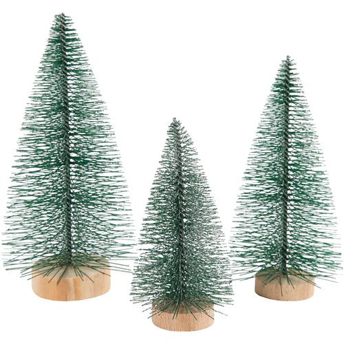 Creativ company kerstbomen, h: 10+13+14 cm, 3 stuk 1 doos