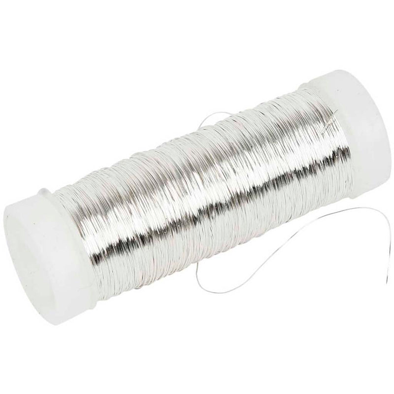 Load image into Gallery viewer, Https: www.cchobby.nl verzilverd-draad-dikte-0-2-mm-verzilverd-50-gr-110-m-1-rol
